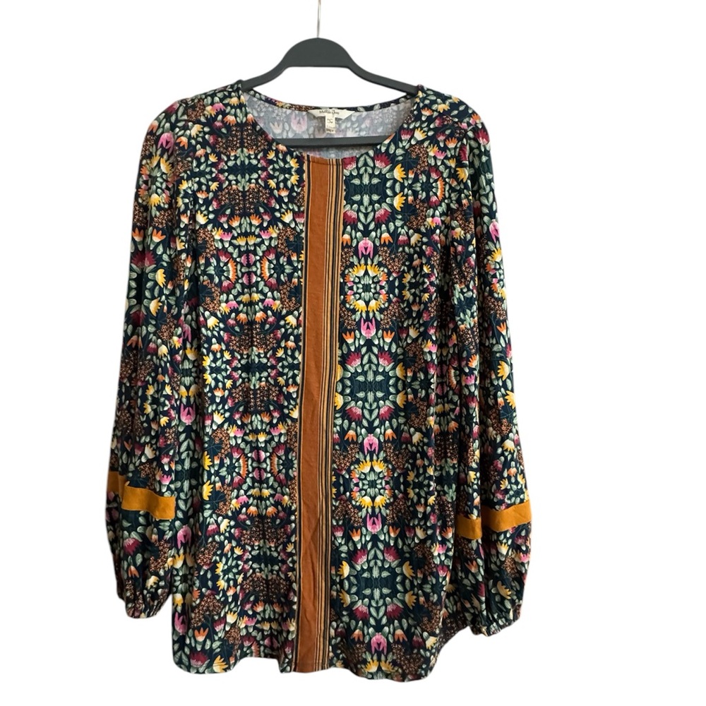 Matilda Jane Floral Design Long Sleeve Tunic Size S, p2p 20”,  L 30.5”, Slv 25”